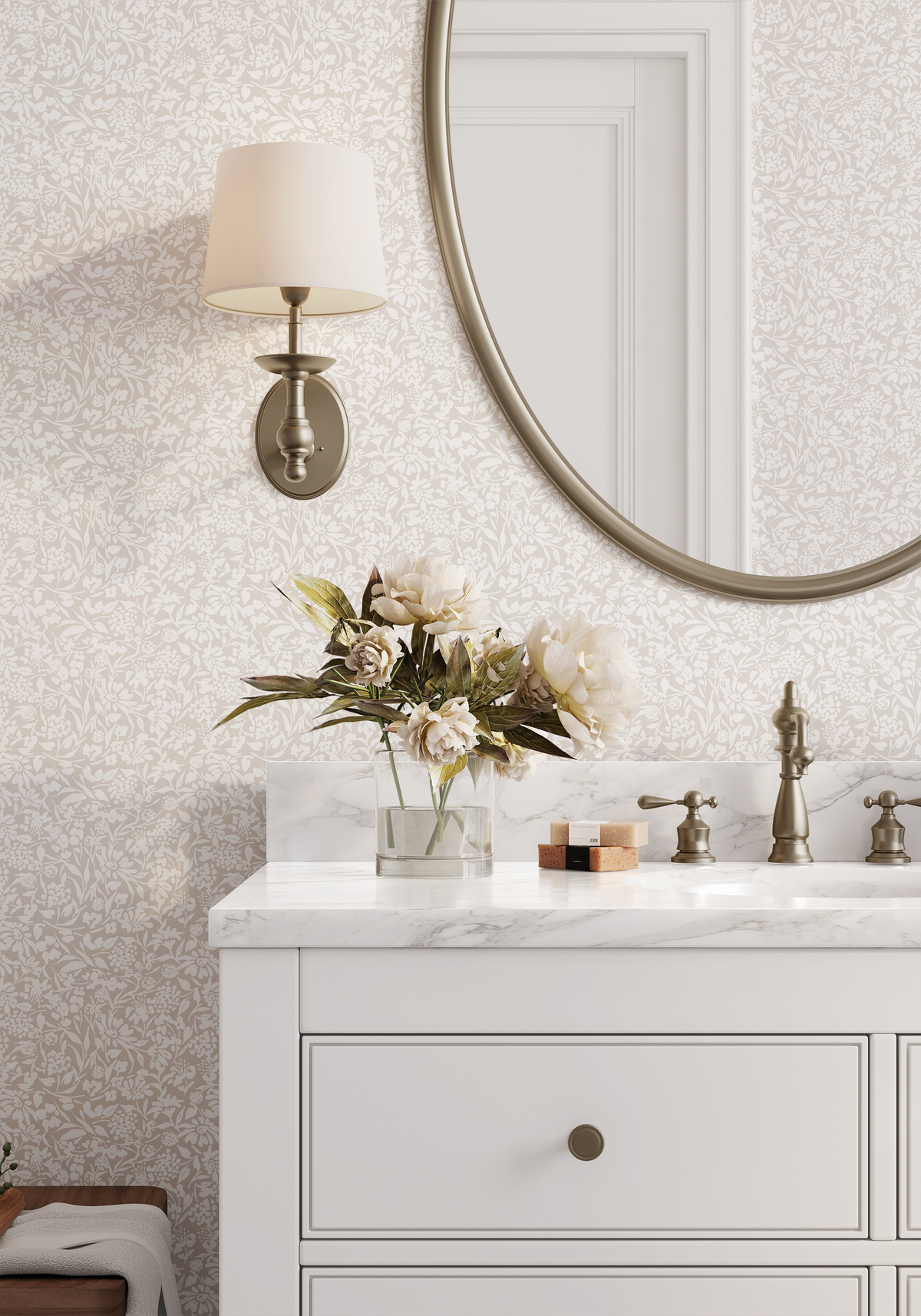 Floral Silhouette - Taupe