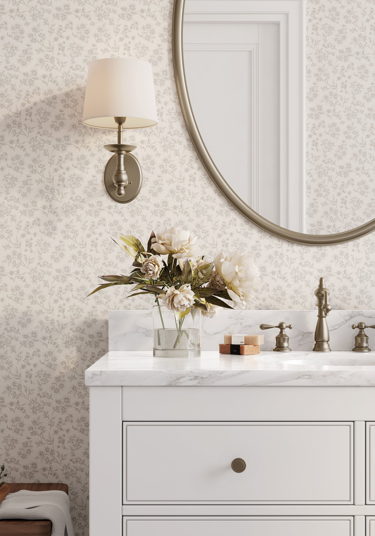 Sweet Briar Florals - Taupe