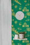 Phnom Penh Wallpaper in Turquoise by Jenna Hang