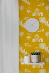 Phnom Penh Wallpaper in Mustard by Jenna Hang