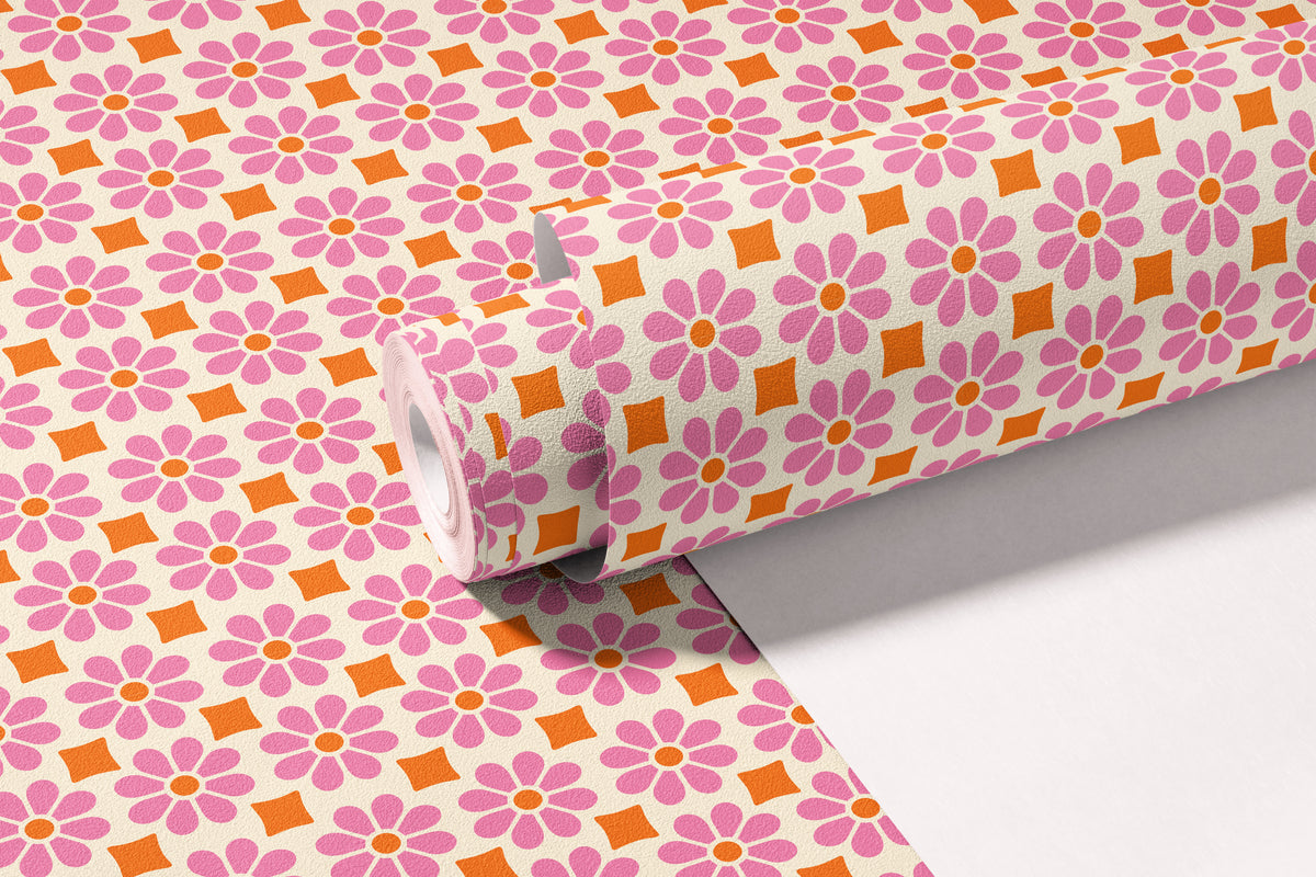 Retro Flowers - Orange