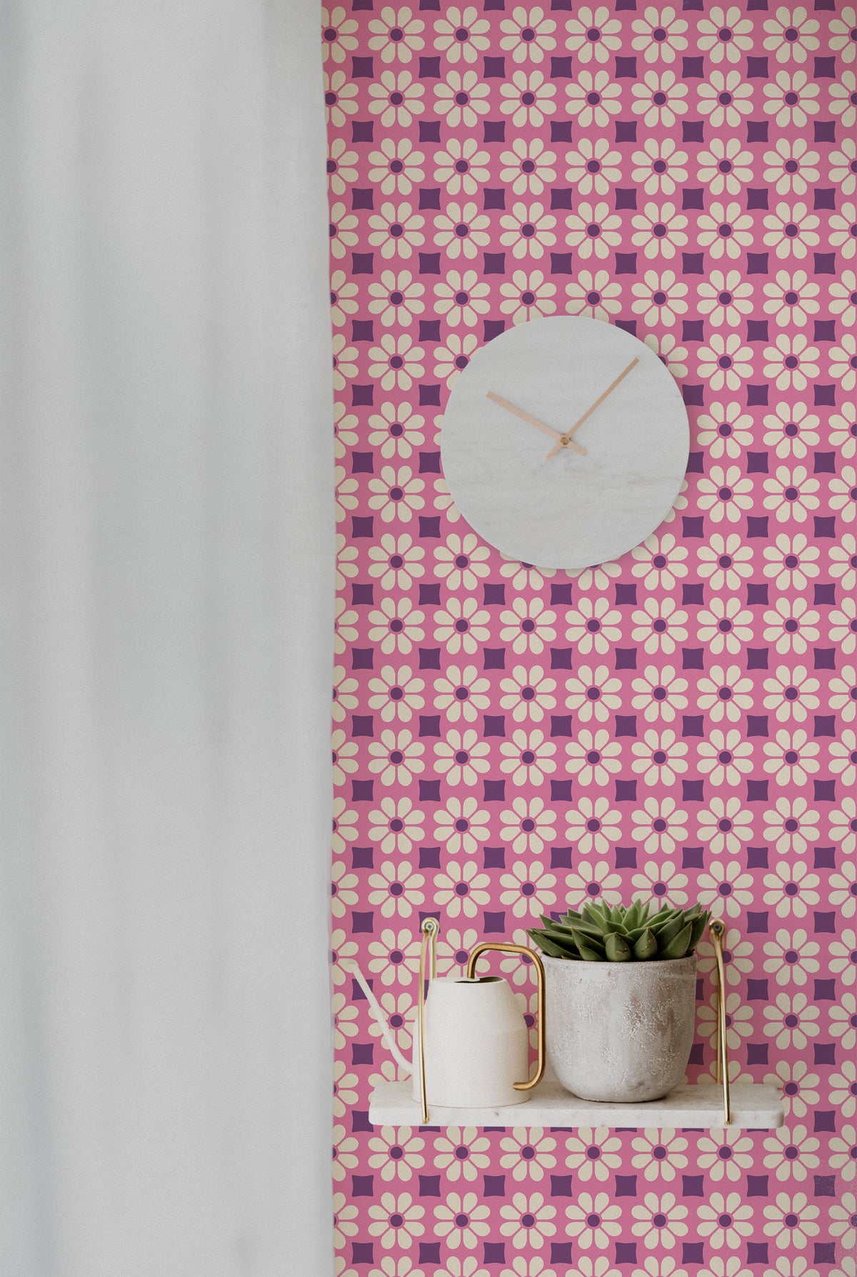 Retro Flowers - Purple