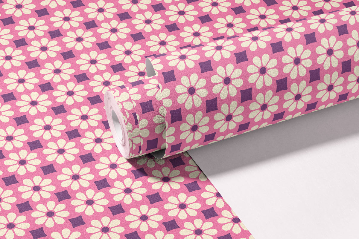 Retro Flowers - Purple
