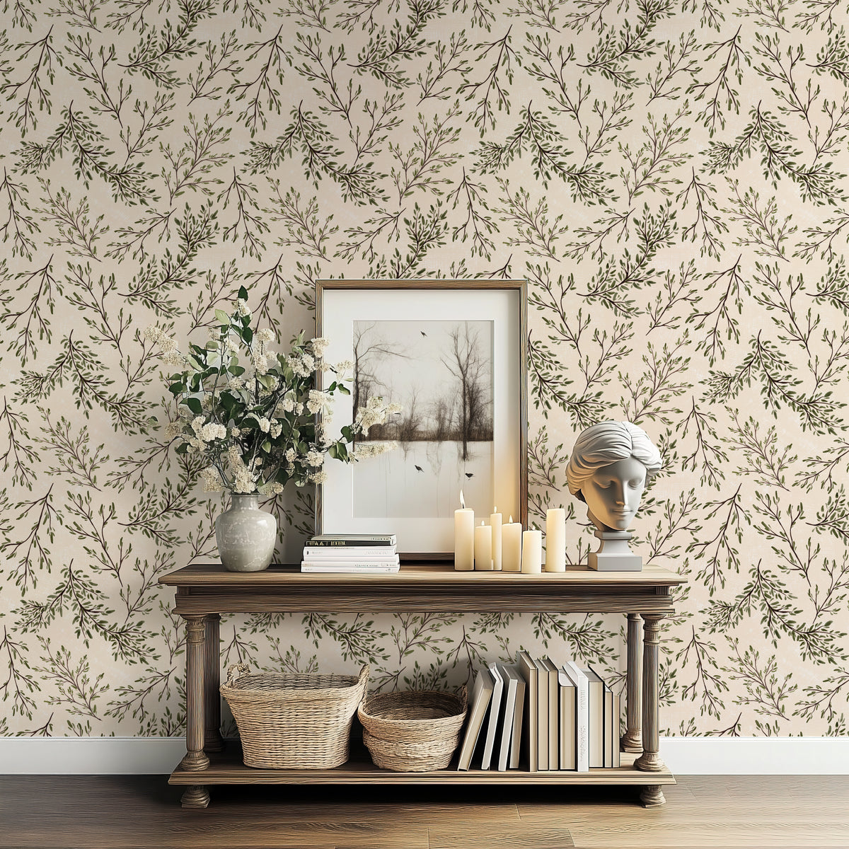 Rustic Leaf Branches - Cream