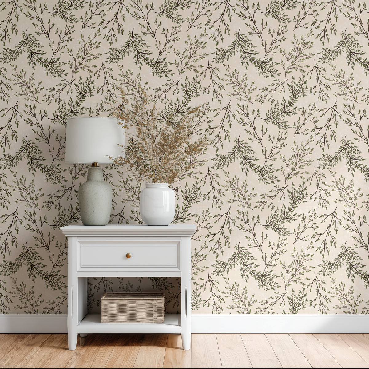 Rustic Leaf Branches - Cream