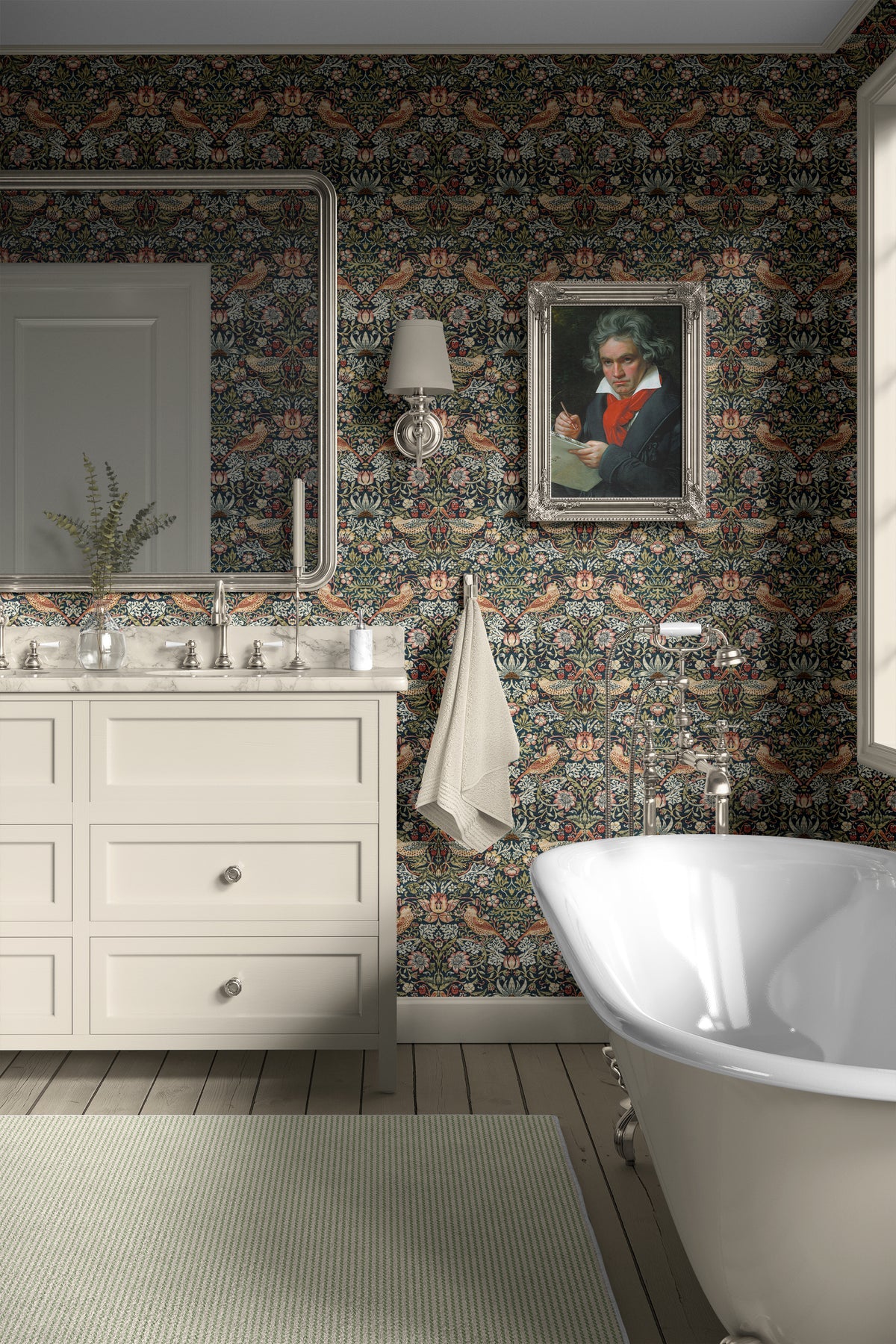 Strawberry Thief by William Morris - Black