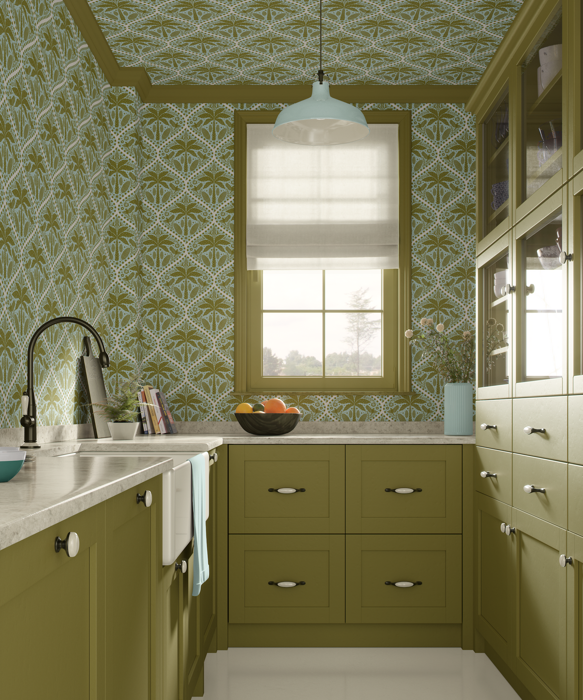 Tropical Whimsy Palm Trees - Green
