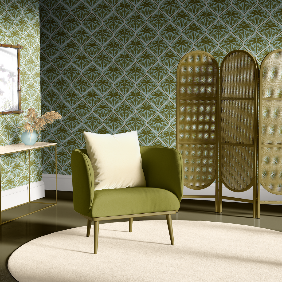 Tropical Whimsy Palm Trees - Green