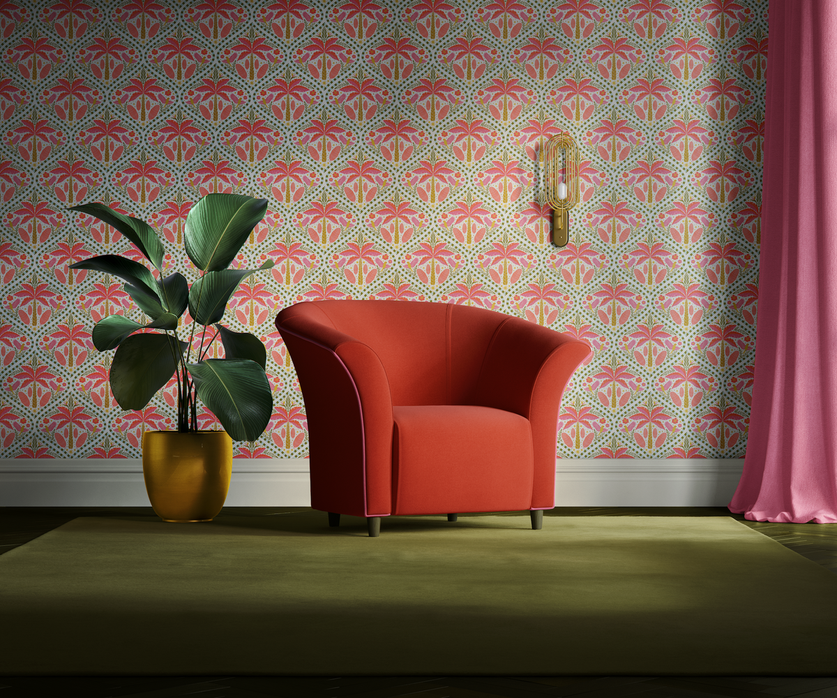 Tropical Whimsy Palm Trees - Pink