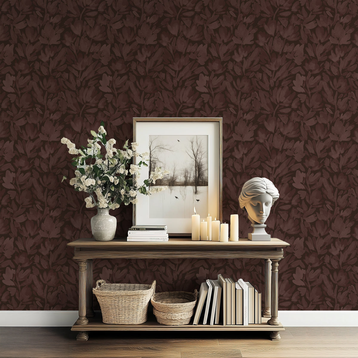 Tulip Vines - Burgundy