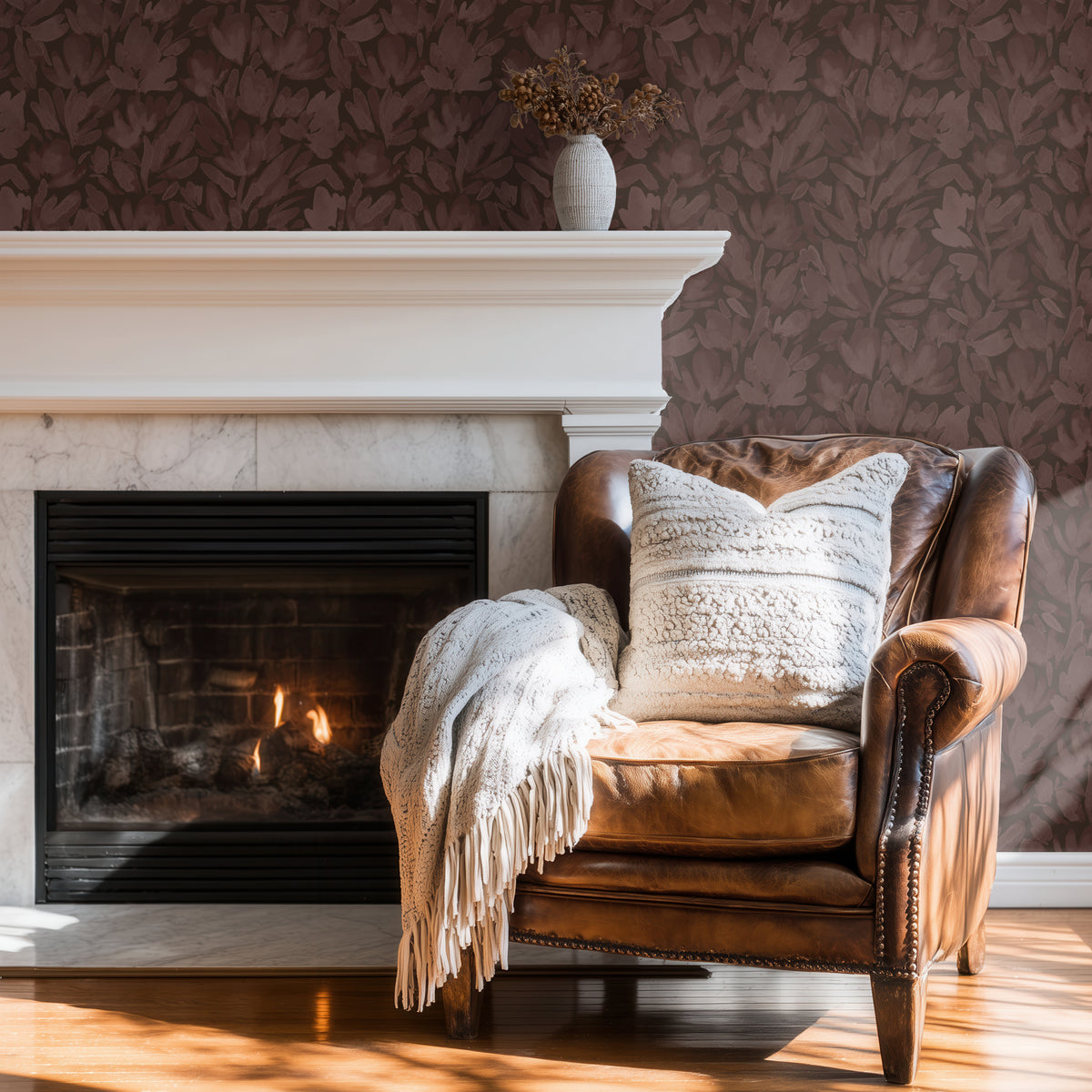 Tulip Vines - Burgundy