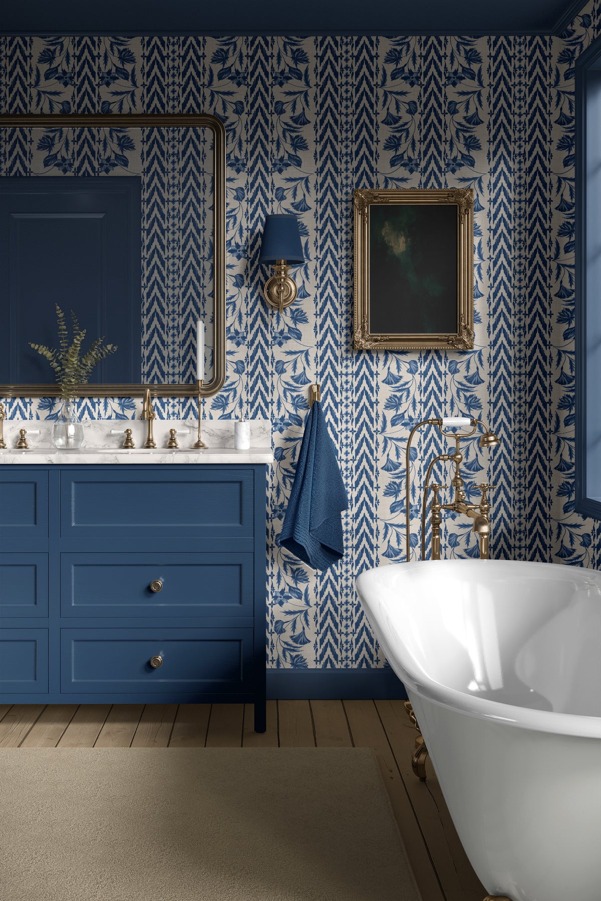Floral Stripes - Blue