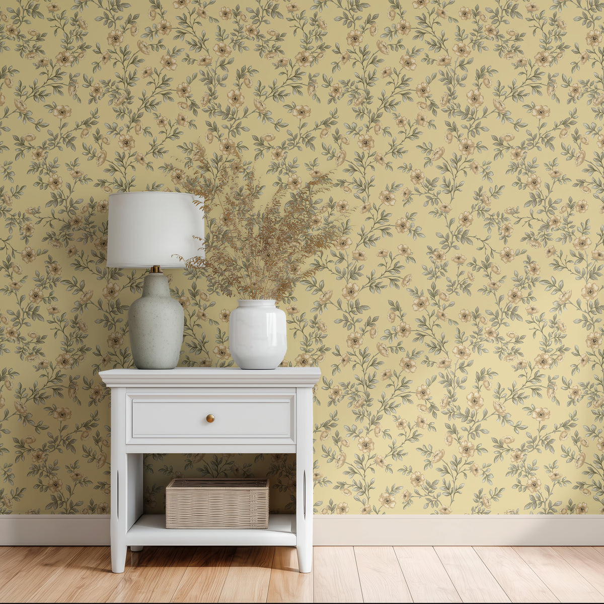 Vintage Rose Vines - Yellow