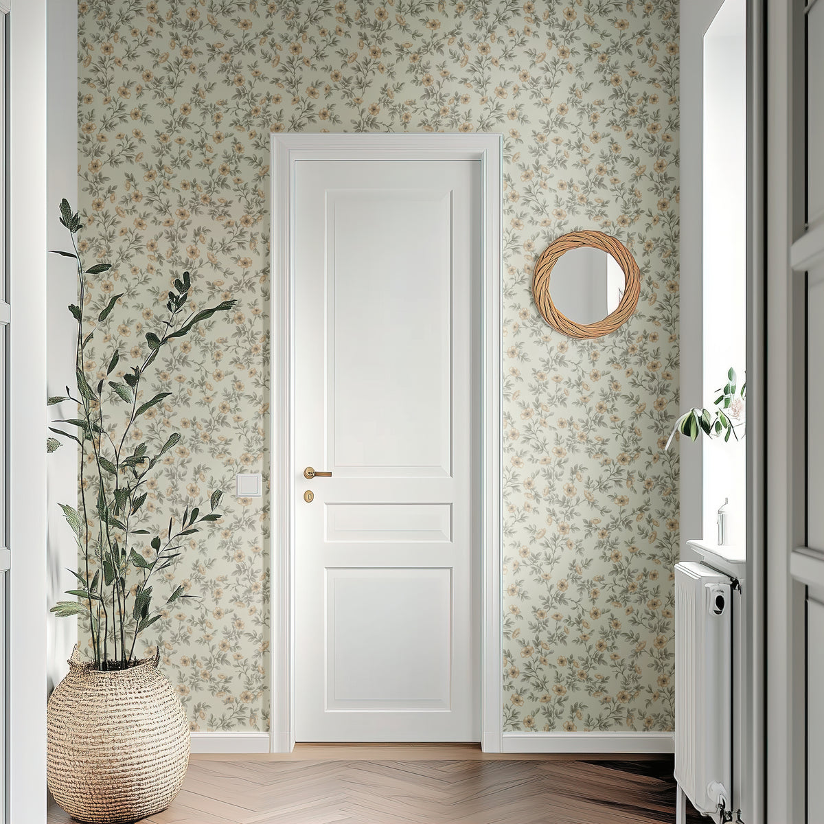 Vintage Rose Vines - Beige