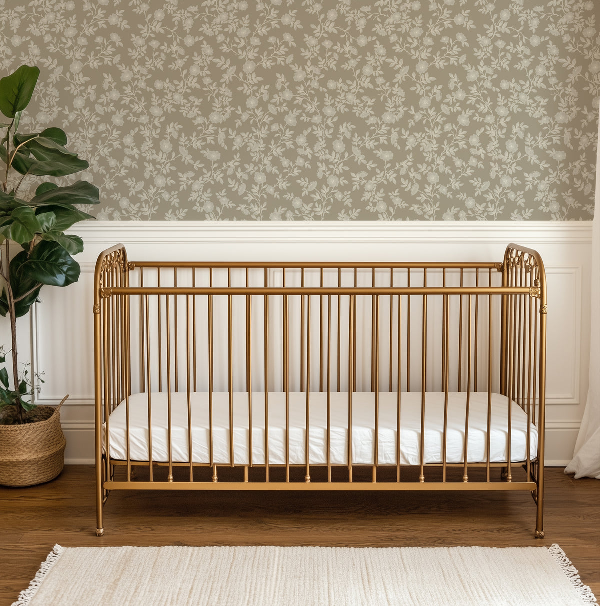 Vintage Rose Vines - Beige