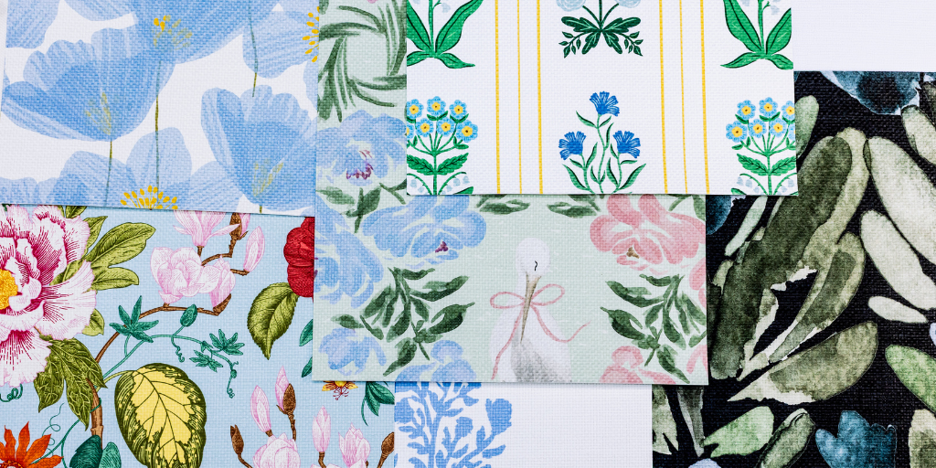 Floral wallpaper samples by Funky Paper Co