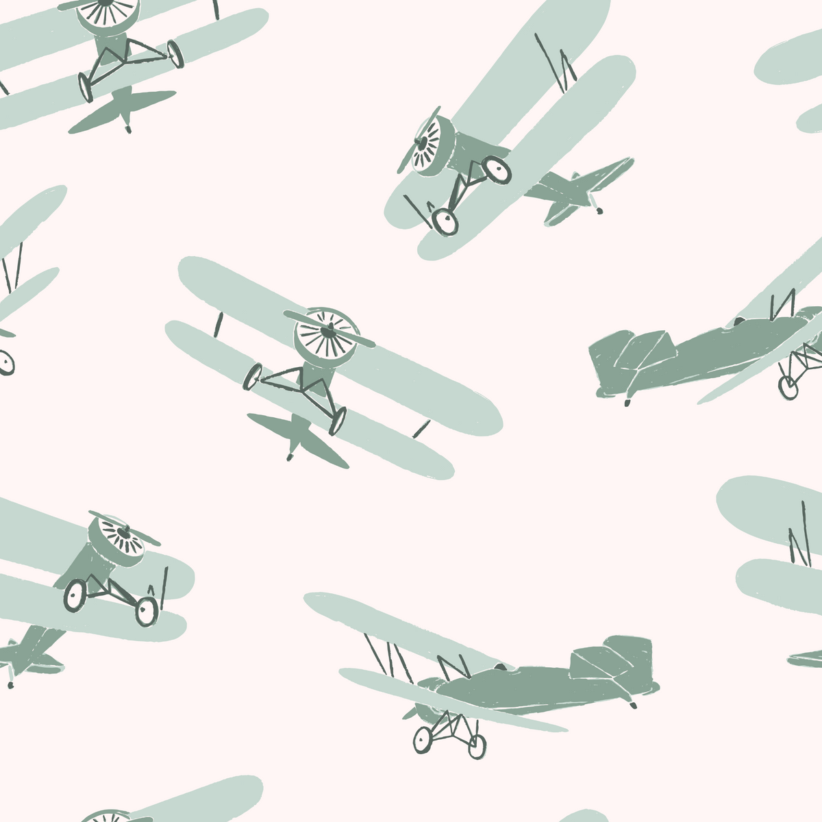 Vintage Airplanes - Green