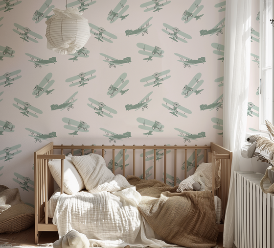 Vintage Airplanes in Green X Jenny Koland