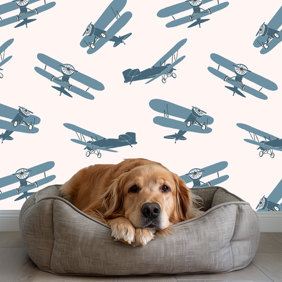 Vintage Airplanes in Blue X Jenny Koland