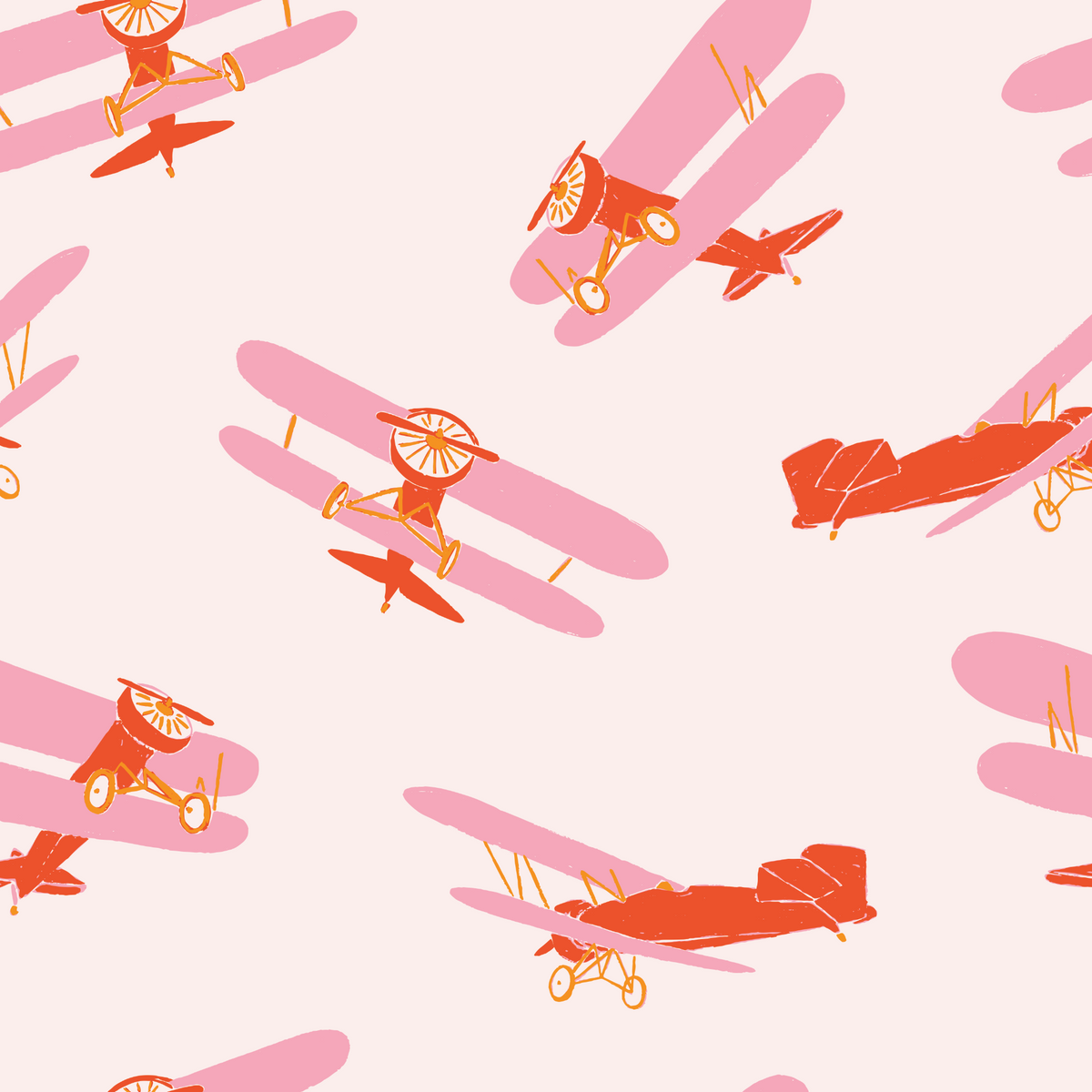 Vintage Airplanes - Pink