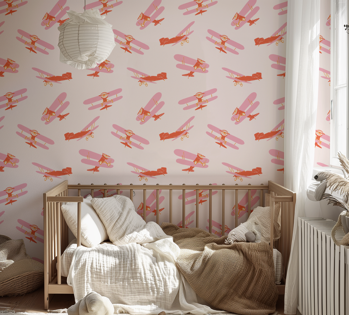 Vintage Airplanes - Pink