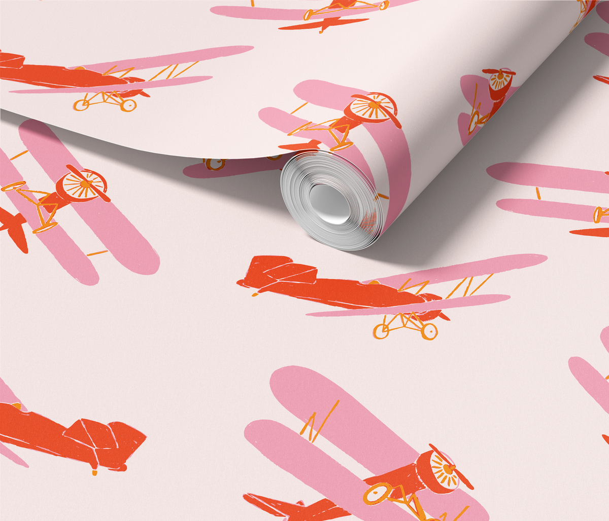 Vintage Airplanes - Pink