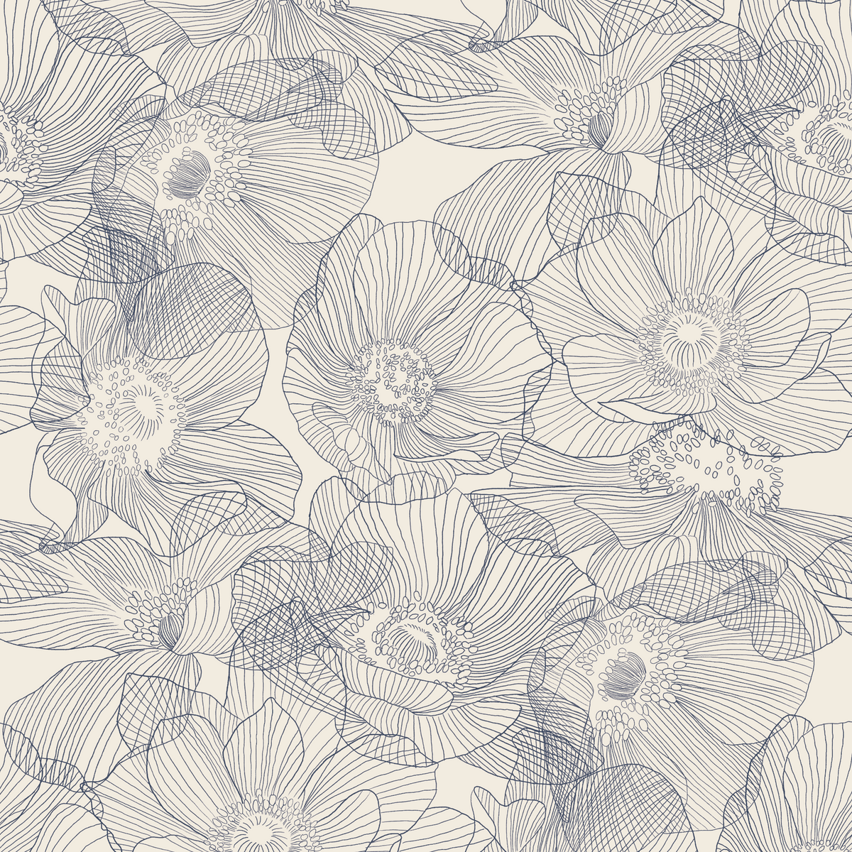 Anemones - Blue & White