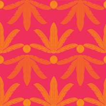  Banana Plants Wallpaper in Pink by Jenna Hang