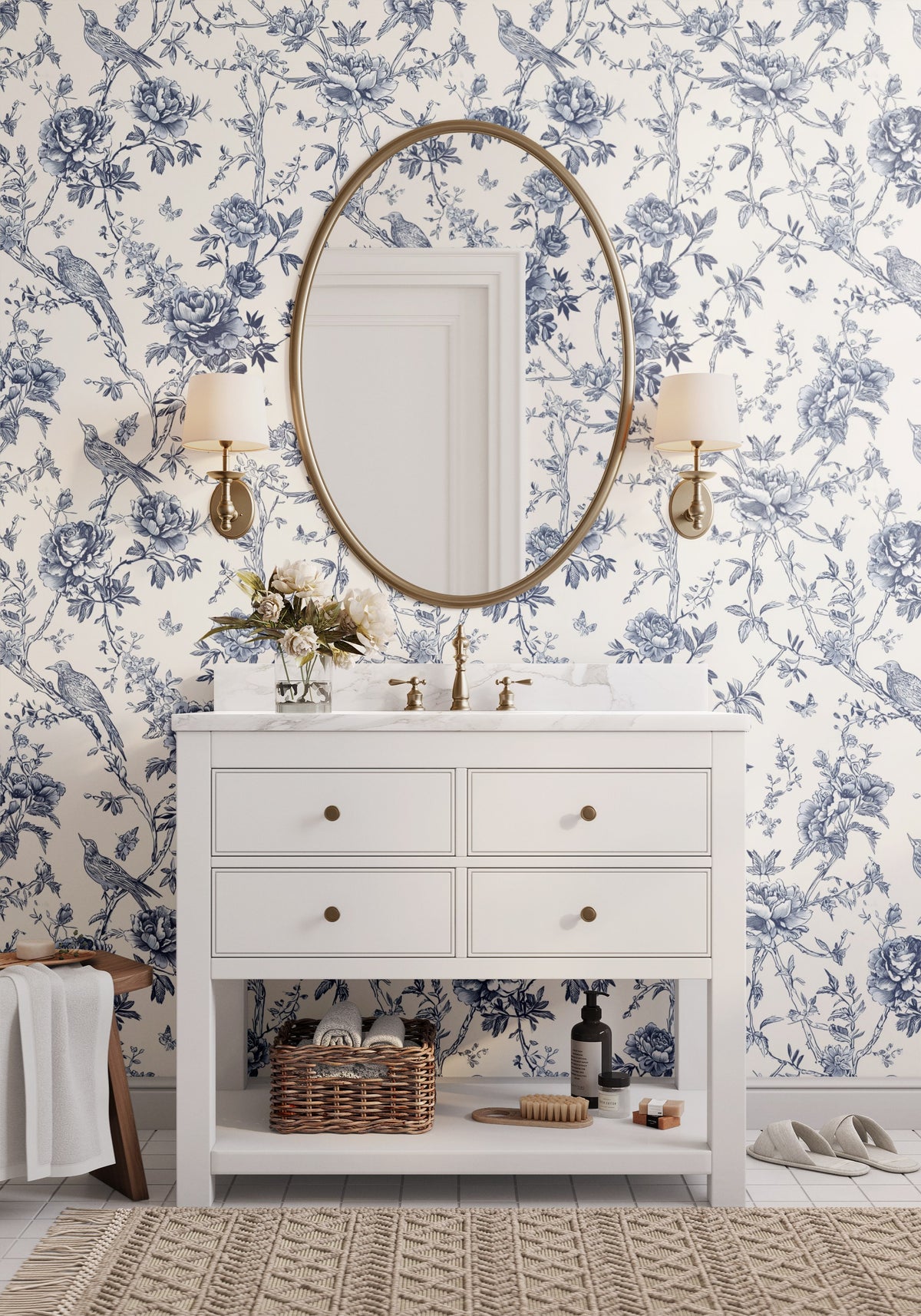 Chinoiserie Garden Birds - Blue