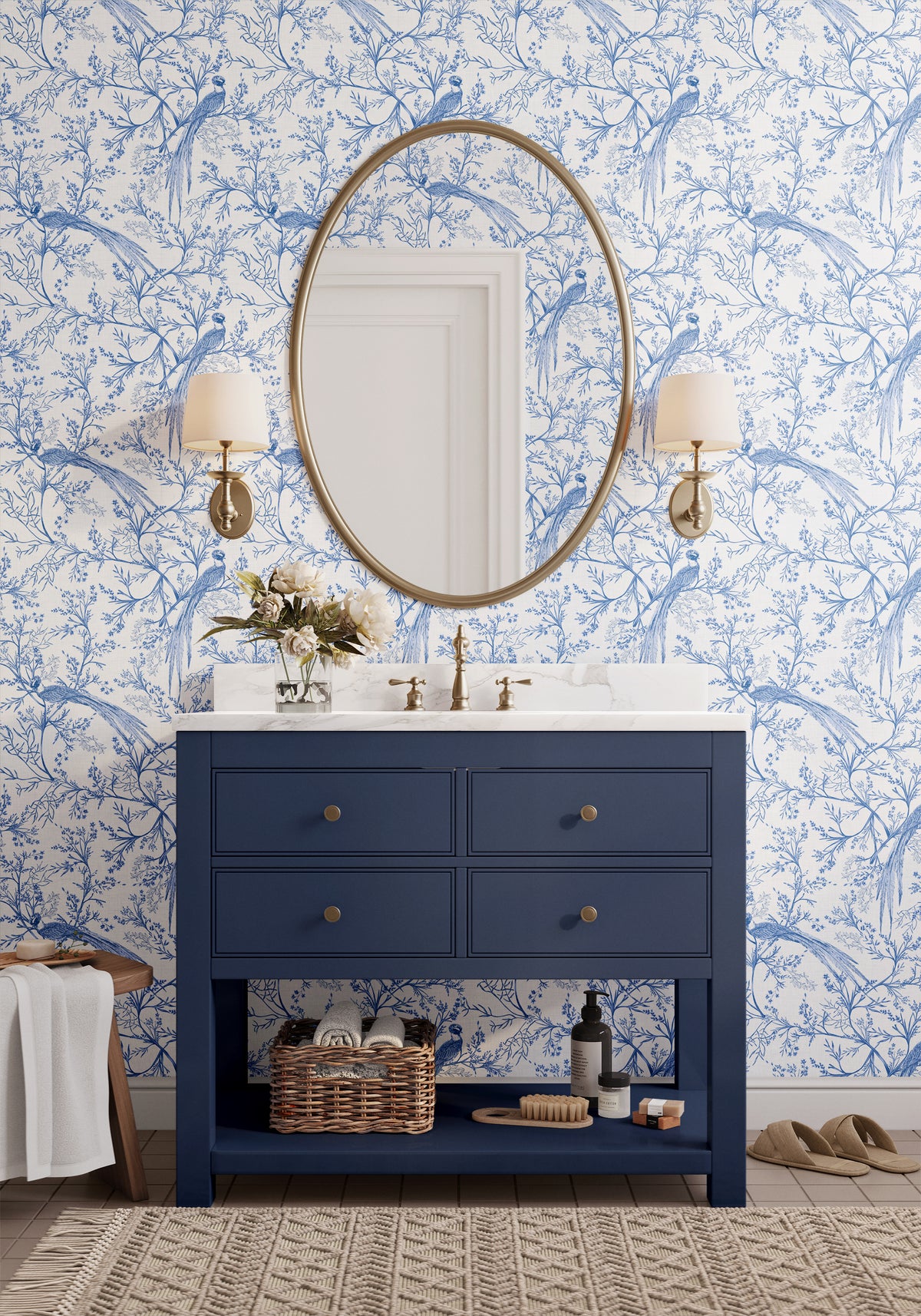 Chinoiserie Bird - Blue