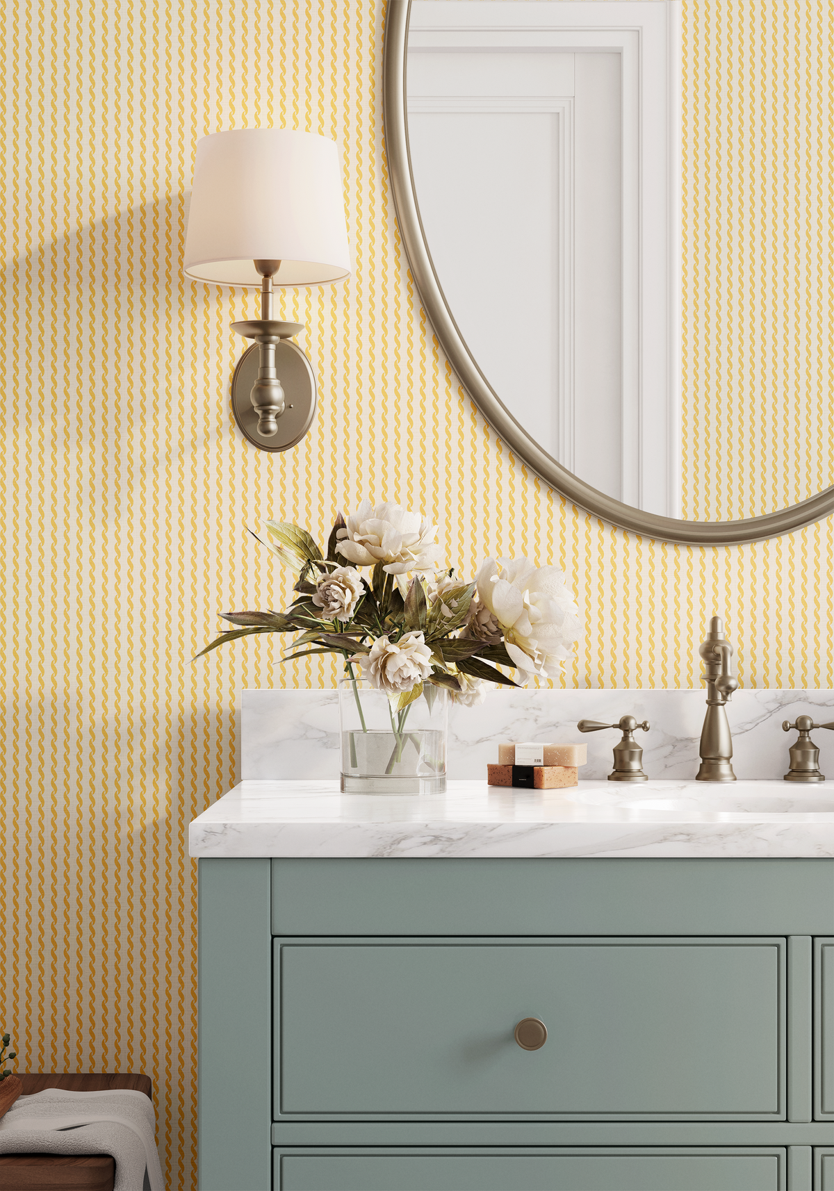 Curly Carousel Stripe - Yellow