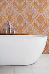 Peacock Damask Wallpaper in Pink X Quirky Paisley Design