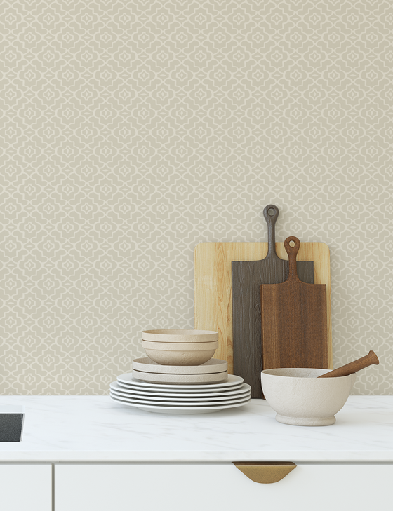 Marrakech Wallpaper in Beige  X Rochelle Renee