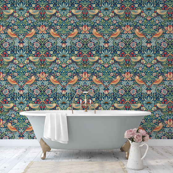 Strawberry Thief Wallpaper by William Morris X Uta Naumann