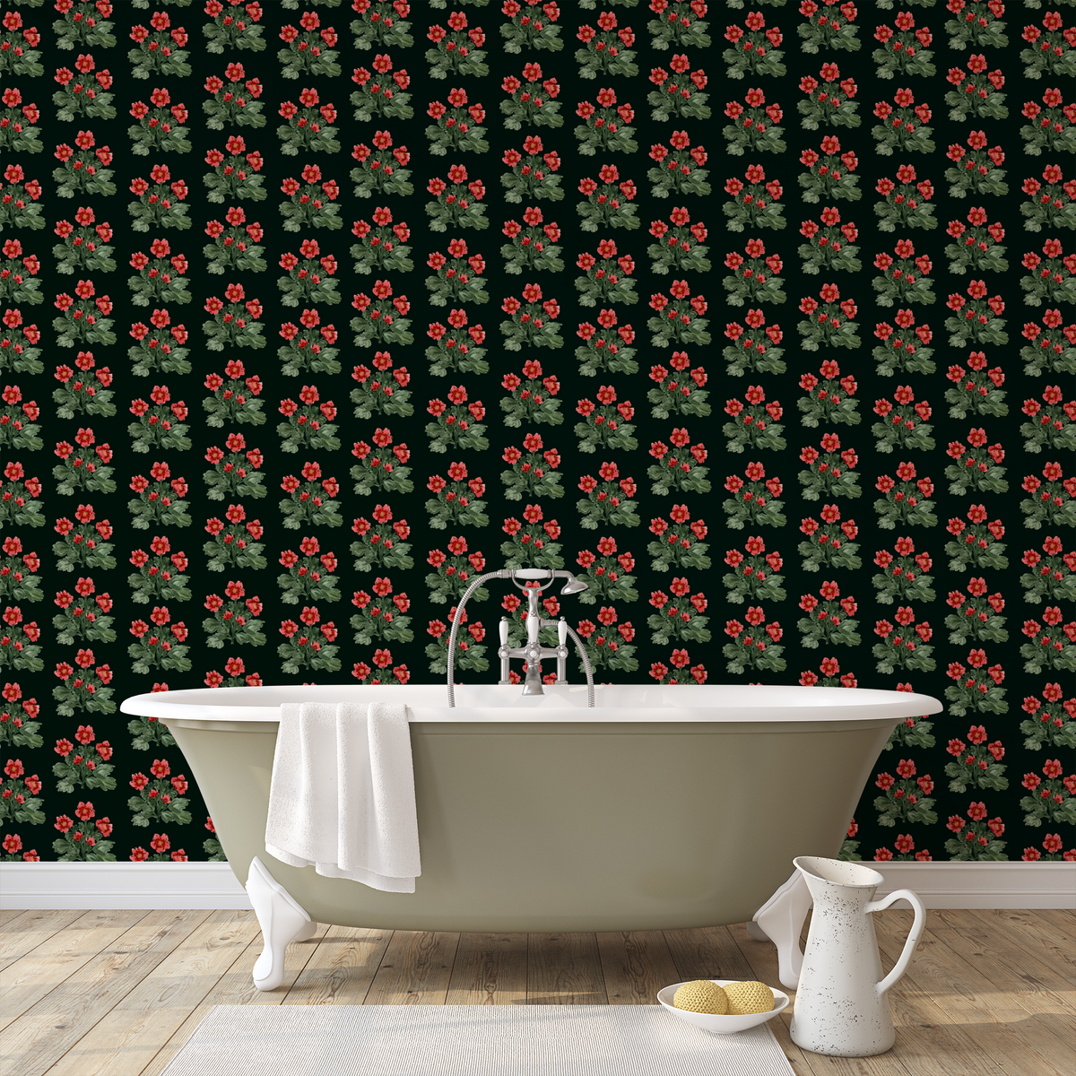 Folk Floral - Black
