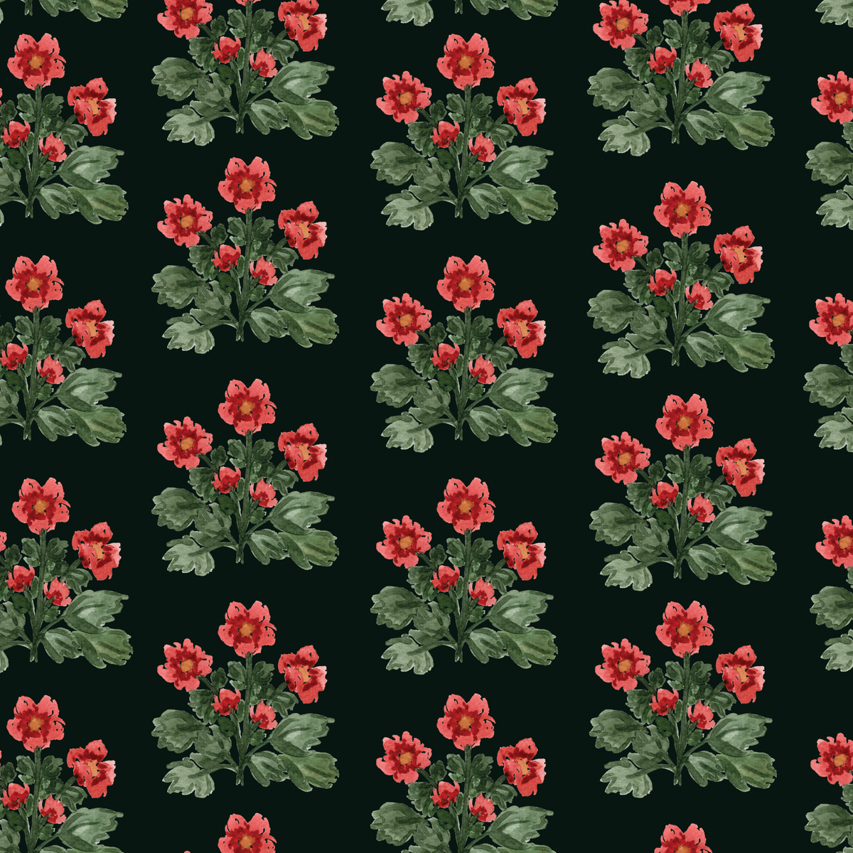 Folk Floral - Black