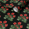 Folk Floral Wallpaper in Black by Sabina Maria