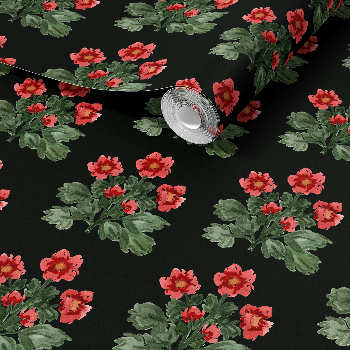 Folk Floral - Black