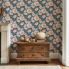 Blooming Peonies Wallpaper in Navy X Inés Sterlicchio