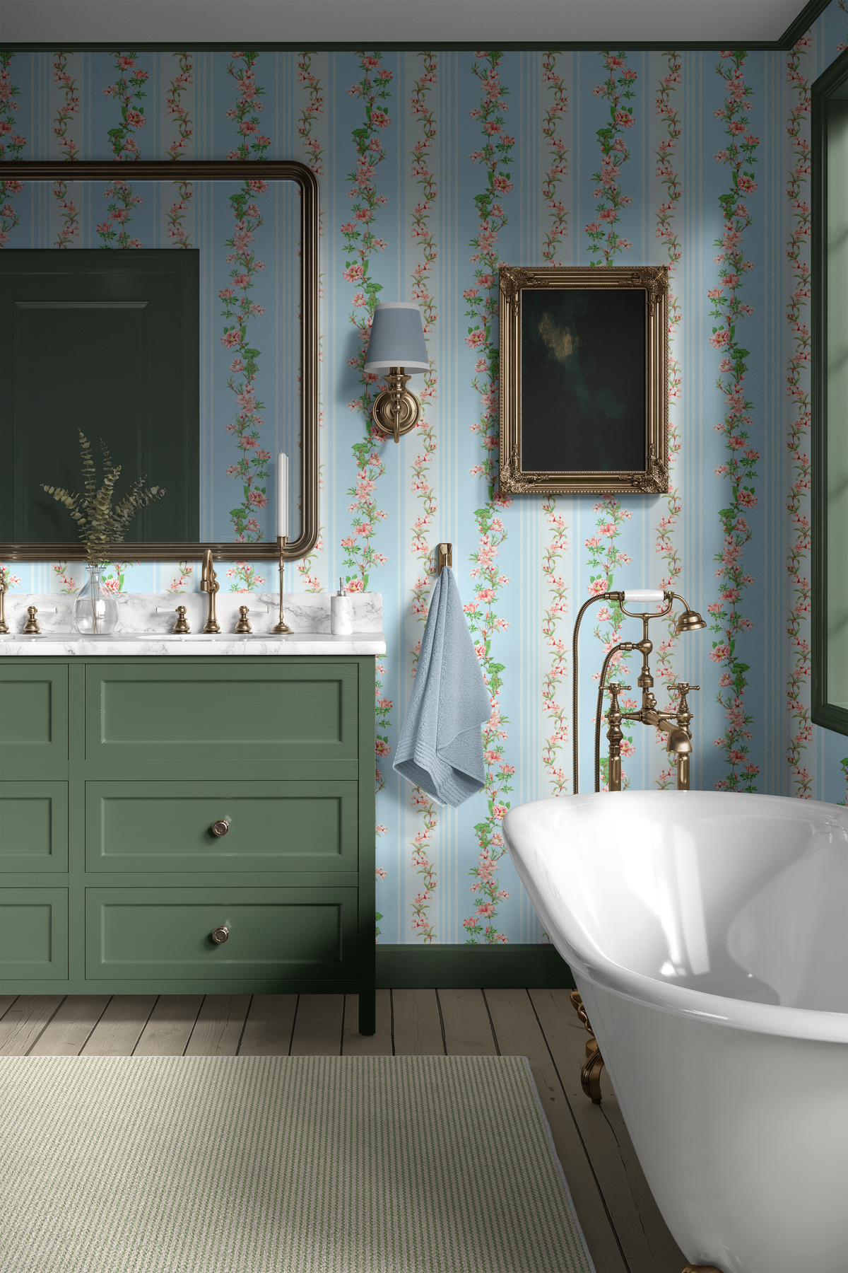 Blooming Branches and Cottage Charms - Blue