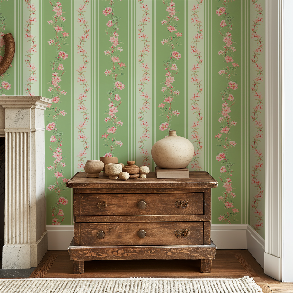 Blooming Branches and Cottage Charms - Green