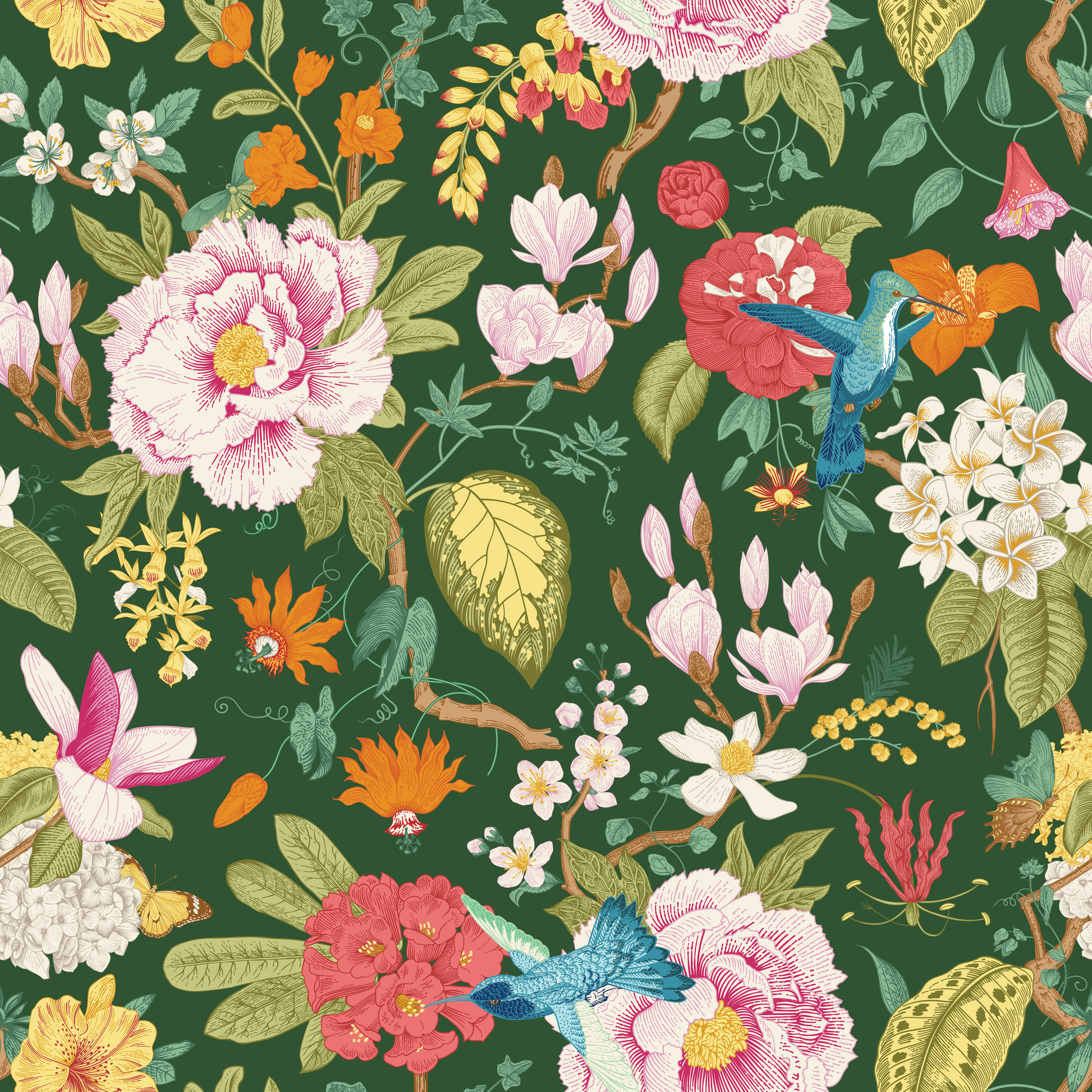 Rifle Paper Co. Amalfi Peel & Stick Wallpaper - Pink & Green