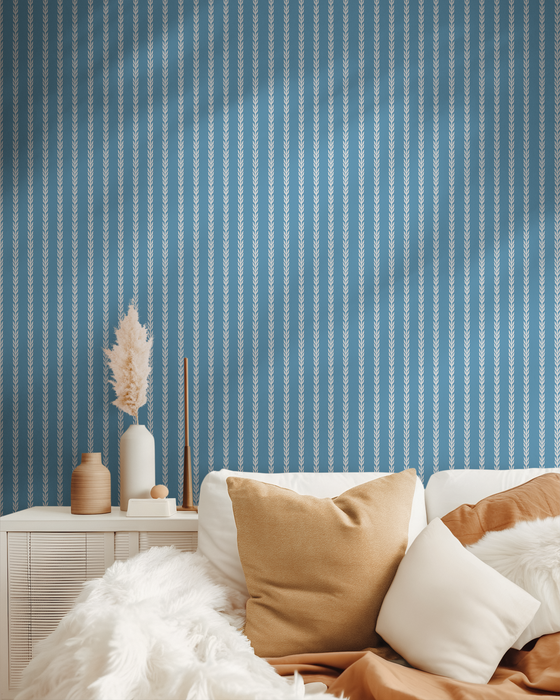 Birch Wallpaper in Blue