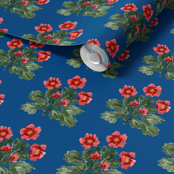 Folk Floral in Blue