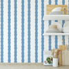 Verona Stripe Wallpaper in Blue X Kate Clay