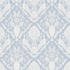 Peacock Damask Wallpaper in Blue