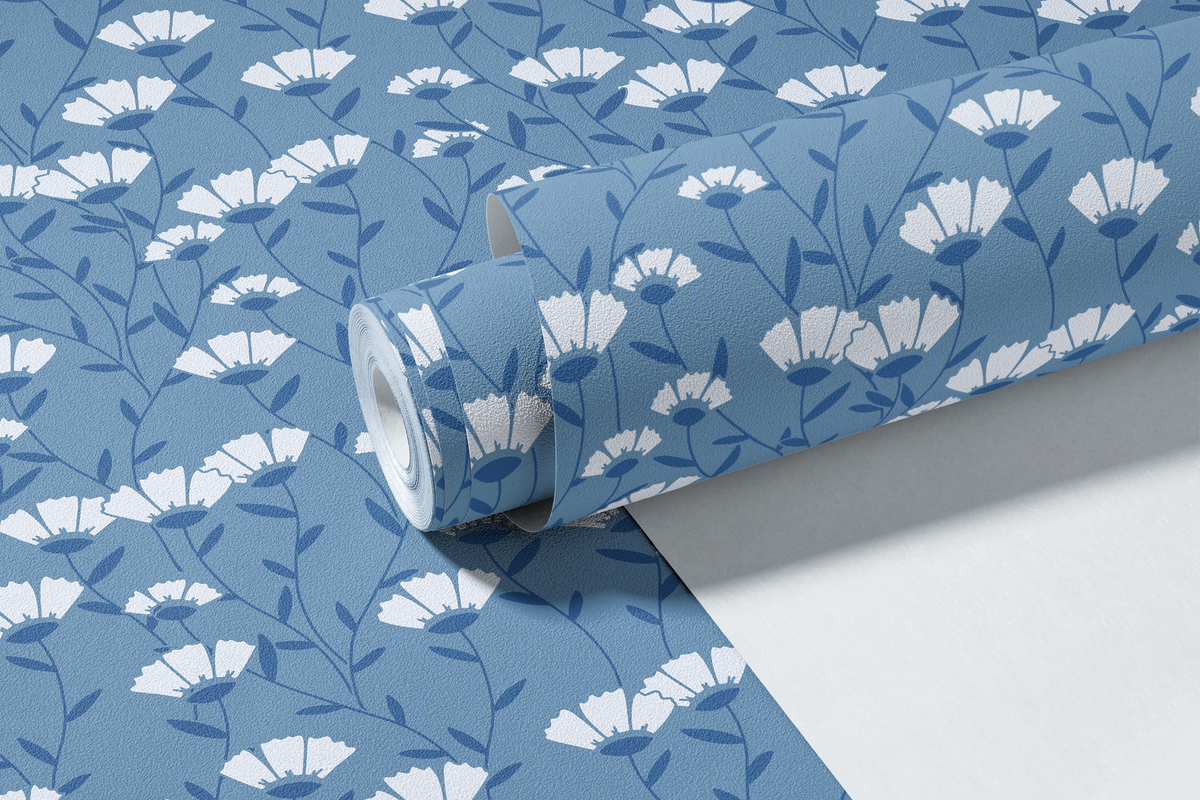 Floral Fan - Blue