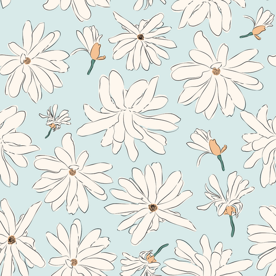 Star Magnolia in Blue X Clearly Tangled Studio