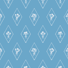  Pemberly Wallpaper in Blue X Kate Clay