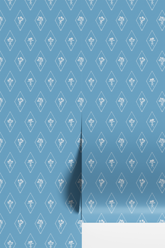 Pemberly Wallpaper in Blue